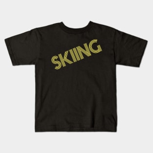 Skiing Fanatic Bold Workout Design Kids T-Shirt